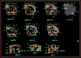 نقشه های معماری ویلایی دوبلکس با زیرزمین