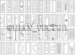 مجموعه 100 طرح خطی درب - طرح های وکتور - کد 1037