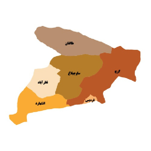 دانلود نقشه وکتور گرافیکی تقسیمات سیاسی شهرستانهای استان البرز
