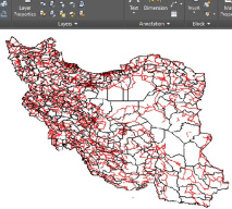 نقشه cad کل ایران به همراه لایه راههای کشور