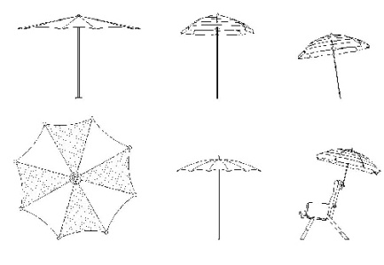 بلوک و فایل اتوکد - چتر ساحلی