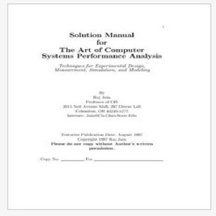 دانلود حل المسائل کتاب هنر تحلیل کارایی سیستم های کامپیوتری راج جین