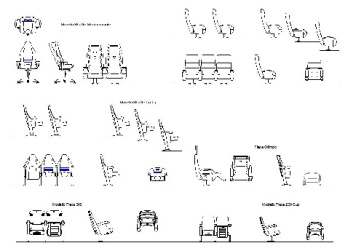 بلوک و فایل اتوکد -انواع صندلی سالن