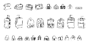 بلوک و فایل اتوکد - انواع کیف و چمدان مسافرتی