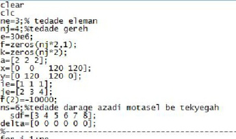 کد تحلیل قاب دو بعدی به زبان متلب (matlab)