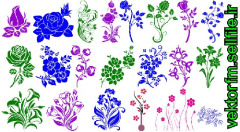 وکتور گل-وکتور گل رز-و چند گل دیگر-21 طرح زیبا-طرح برش لیزری-فایل کورل