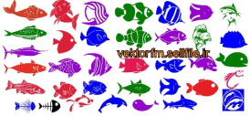 وکتور ماهی-لگوی ماهی-ماهی عید-وکتور نهنگ-کوسه-دلفین-بیش از 30 طرح-فایل کورل