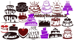 وکتور کیک-لگوی کیک-کیک تولد-کیک عروسی-19 طرح زیبا-فایل کورل