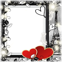 طرح لایه باز قاب عکس و فریم برای فتوشاپ با موضوع پاریس و عشق