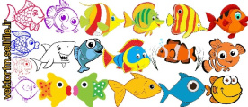 وکتور ماهی-لگوی ماهی-ماهی کارتونی-فایل کورل