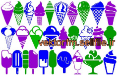 وکتور بستنی-لگوی بستنی-وکتور بستنی قیفی-وکتور بستنی لیوانی-وکتور بستنی چوبی-29 طرح-فایل کورل