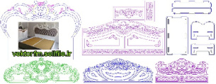طرح برش تخت خواب-طرح سر تخت-فایل کورل