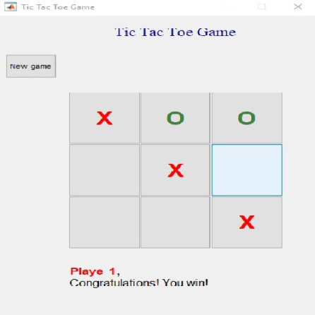 کد متلب اجرای بازی Tic Tac Toe