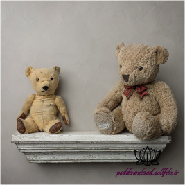 بک دراپ نوزاد تاقچه سنگی و خرس های عروسکی - کد 221