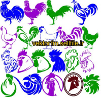 وکتور مرغ-خروس-لگوی مرغ-خروس-لگوی پروتئینی-مرغداری-20 طرح-فایل کورل