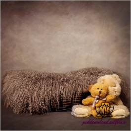 بک دراپ نوزاد سبدو خرس های عروسکی - کد 366