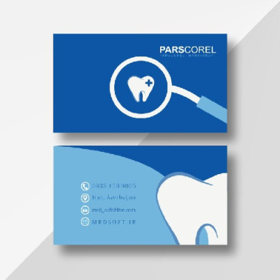 کارت ویزیت لایه باز کورل دندانسازی و دندانپزشکی