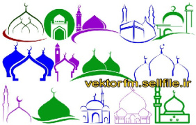 وکتور مسجد-لگوی مسجد-وکتور اسلامی-وکتور مذهبی-14 طرح-فایل کورل