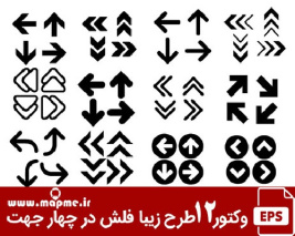 مجموعه  وکتور12 طرح فلش زیبا در فرمت eps
