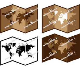 آیکون وکتور نقشه جهان در 4 طرح بسیار زیبا در دو فرمت EPS و PNG