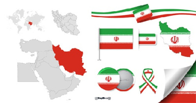 فایل وکتور نقشه و پرچم ایران در طرح های مختلف