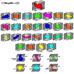 دانلود آیکون وکتور زیبا نقشه ایران و استانهای کشور در فرمت EPS