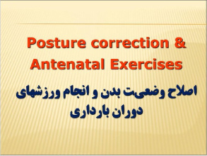 پاورپوينت با عنوان اصلاح وضعیت بدن و انجام ورزشهای دوران بارداری Posture correction & Antenatal Exercises