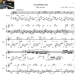 نت پیانو حسی برای آذربایجان در3ص فرمت pdf	
