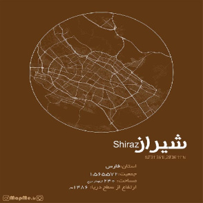 فایل وکتور pdf طرح گرافیکی نقشه خیابان های شهر شیراز