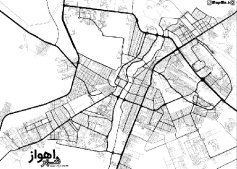 فایل وکتور pdf طرح گرافیکی نقشه خیابان های شهر اهواز