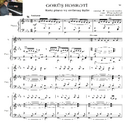 نت اذری گوروش حسرتی برای پیانو آواز در 3ص فرمت pdf