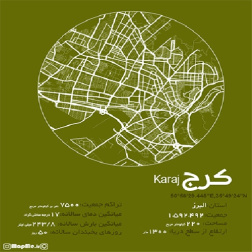 فایل وکتور pdf پوستر طرح گرافیکی نقشه خیابان های شهر کرج