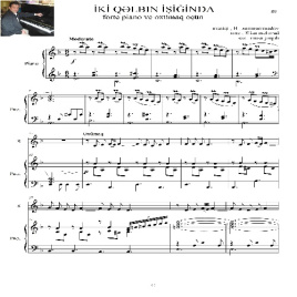 نت آذری ایکی قلبین ایشیقیندا برای پیانو آواز در4ص فرمت pdf