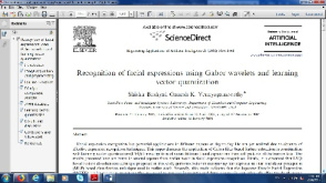 دانلود مقاله انگلیسی به همراه ترجمه آن با عنوان  بازشناسی حالات چهره با استفاده از موجک های گابور و LVQ