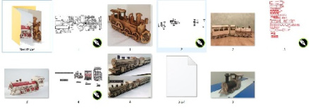 مجموعه 5 عددی فایل برش لیزر لوکوموتیو قطار