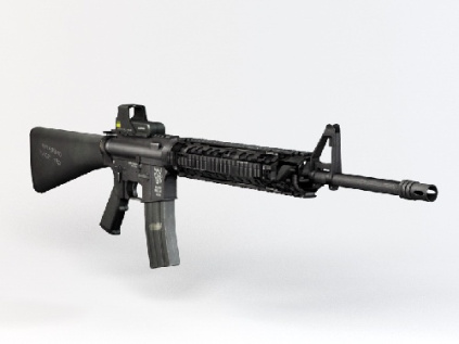 مدل سه بعدی اسلحه M16 ( همراه تکسچر )