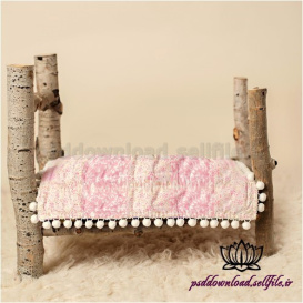 بک دراپ نوزاد تخت خواب چوبی ساده -کد 2095