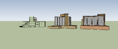 سه عدد ساختمان آماده فرهنگی و اداری در اسکچاپ ( sketchup)
