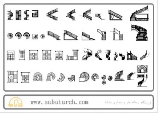 فایل اتوکد انواع پله