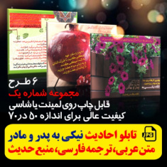 6 طرح گرافیکی با کیفیت تابلو احادیث نیکی به پدر و مادر - شماره اول