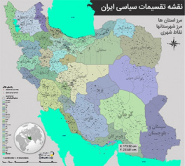 دانلود نقشه  وکتورPDF ایران با تقسیمات استان و شهرستان و نقاط شهری