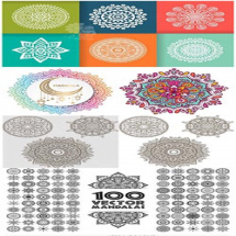 طرح های آماده وکتور ماندالا و اسلیمی - Collection Of Mandala Templates In Vector