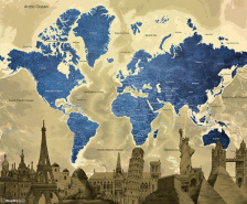 دانلود نقشه جهان با طراحی بسیار زیبا مناسب چاپ برای تابلو