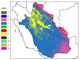نقشه بافت خاک سطحی استان فارس