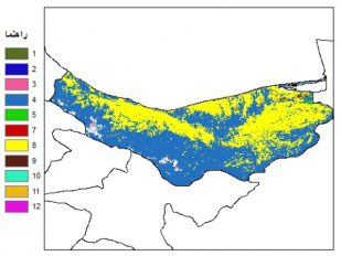 نقشه بافت خاک سطحی استان مازندران