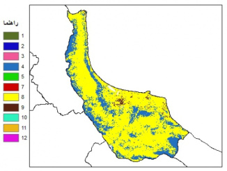 نقشه بافت خاک در عمق 15 سانتیمتری استان گيلان