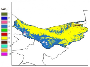 نقشه بافت خاک در عمق 15 سانتیمتری استان مازندران
