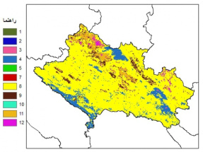 نقشه بافت خاک در عمق 15 سانتیمتری استان لرستان