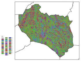 نقشه ظرفیت تبادلی کاتیون خاک در عمق صفر سانتیمتری استان خراسان جنوبي