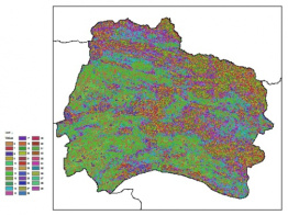 نقشه ظرفیت تبادلی کاتیون خاک در عمق صفر سانتیمتری استان خراسان شمالي